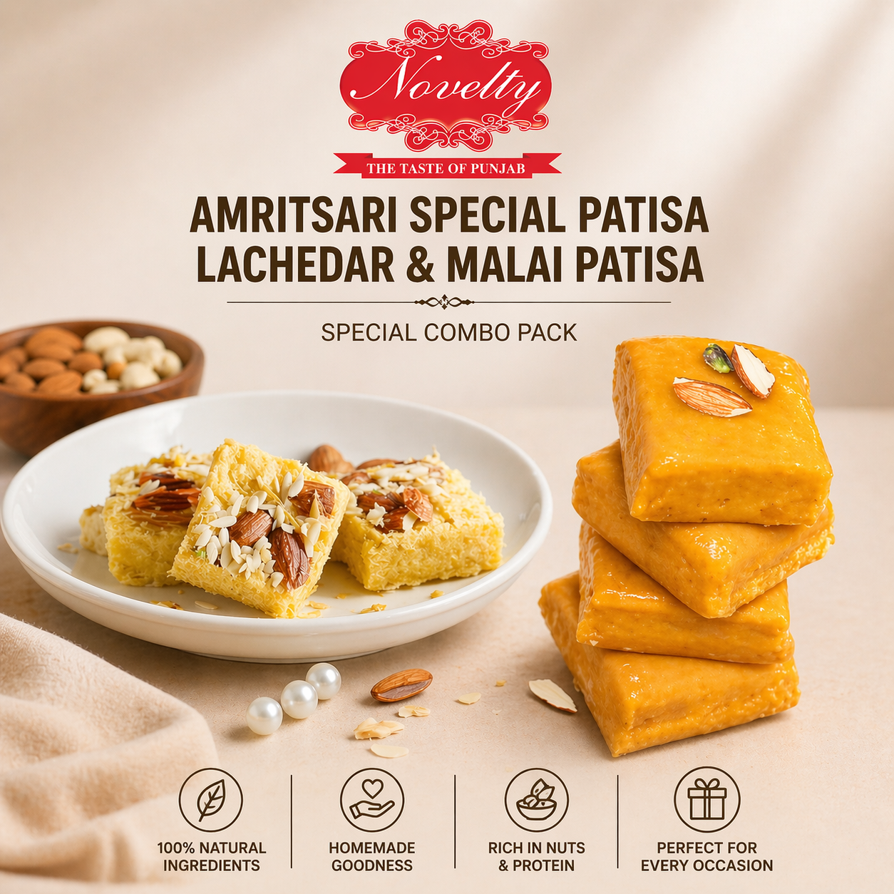 Patisa Lachedar & Malai Patisa Combo Pack
