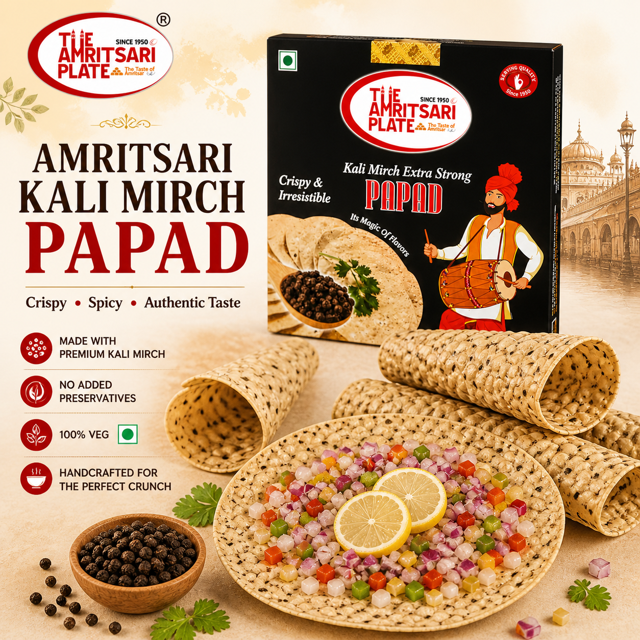 Amritsari Kali Mirch Papad