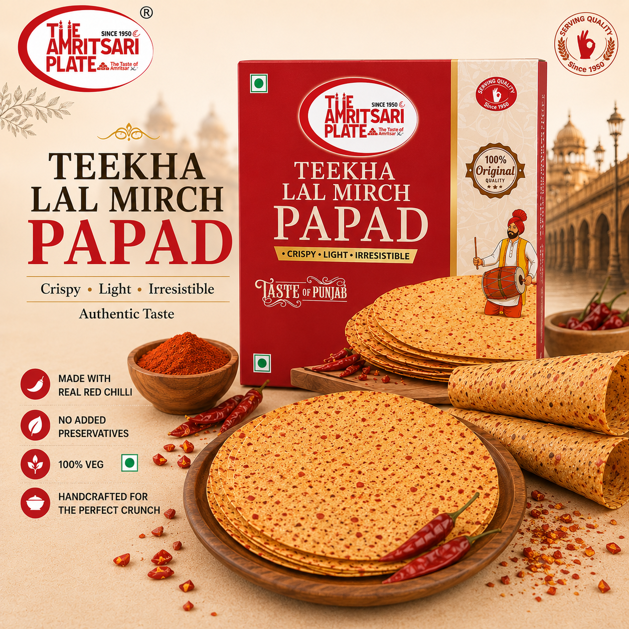 Teekha Lal Mirch Papad
