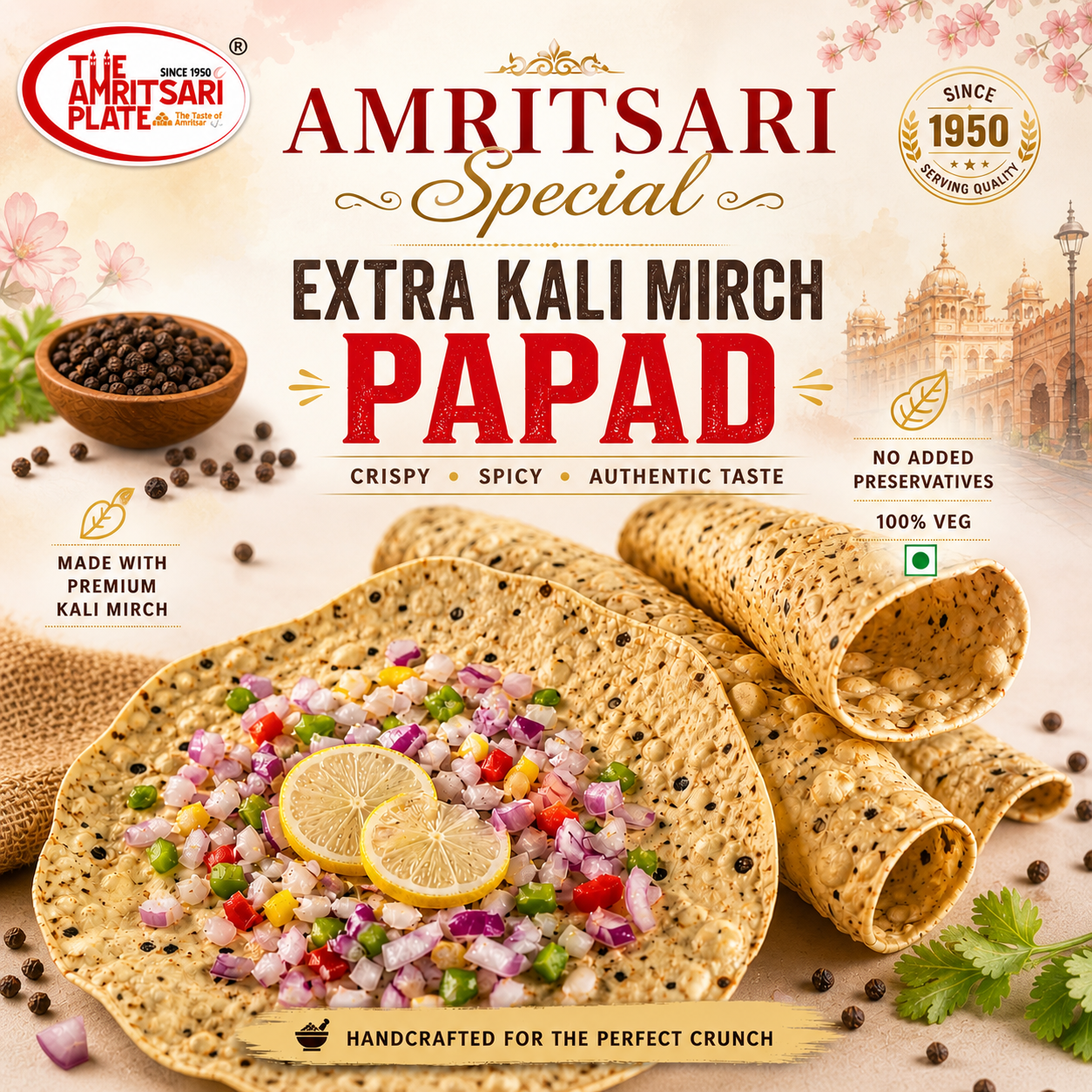 Amritsari Extra Kali Mirch Papad