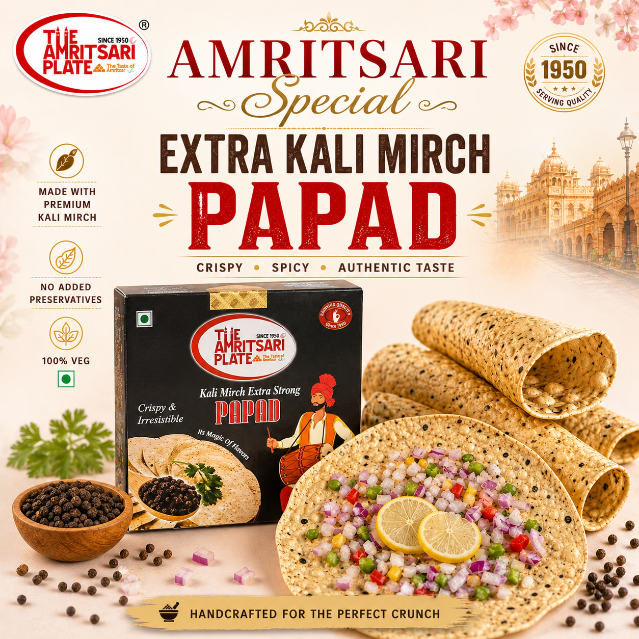 Amritsari Extra Kali Mirch Papad